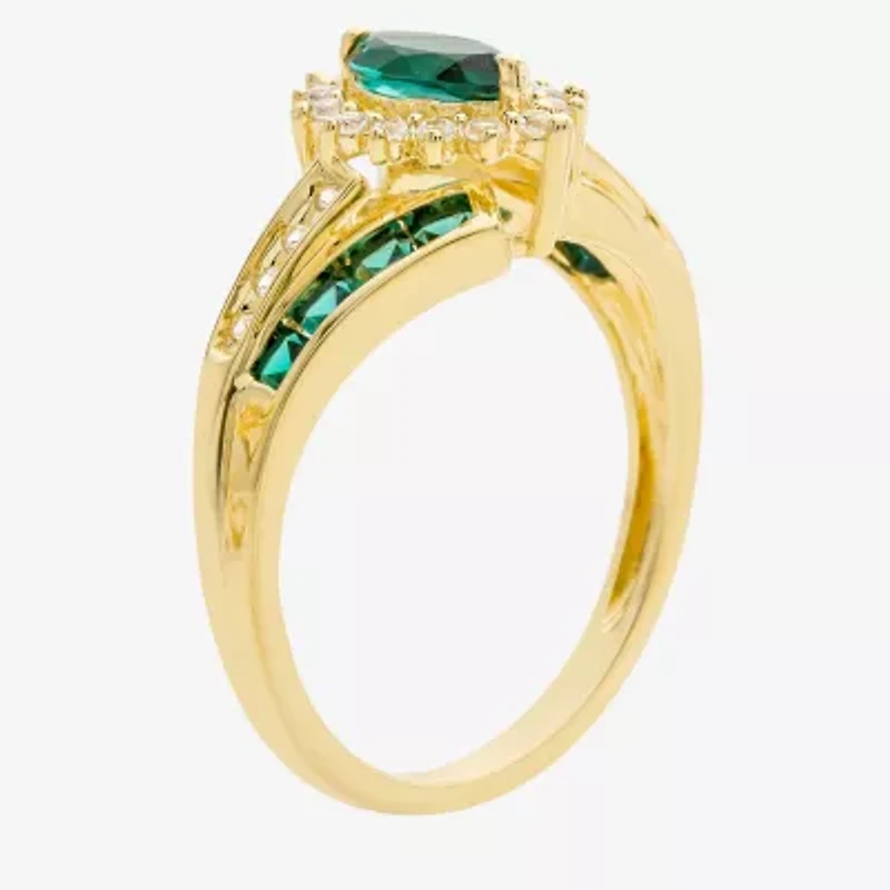 Lab-Created Gemstone 14K Gold Over Silver Cocktail Ring