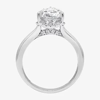 (I / I1) Womens 2 1/7 Ct. T.W. Lab Grown White Diamond 14K Gold Pear Halo Engagement Ring