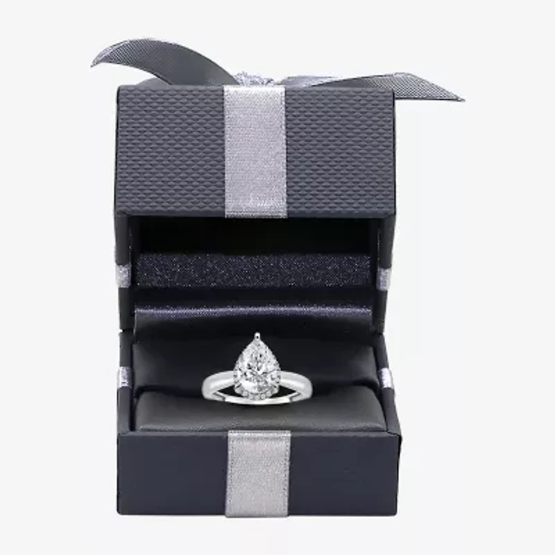 (I / I1) Womens 2 1/7 Ct. T.W. Lab Grown White Diamond 14K Gold Pear Halo Engagement Ring