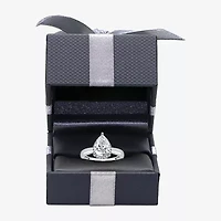 (I / I1) Womens 2 1/7 Ct. T.W. Lab Grown White Diamond 14K Gold Pear Halo Engagement Ring