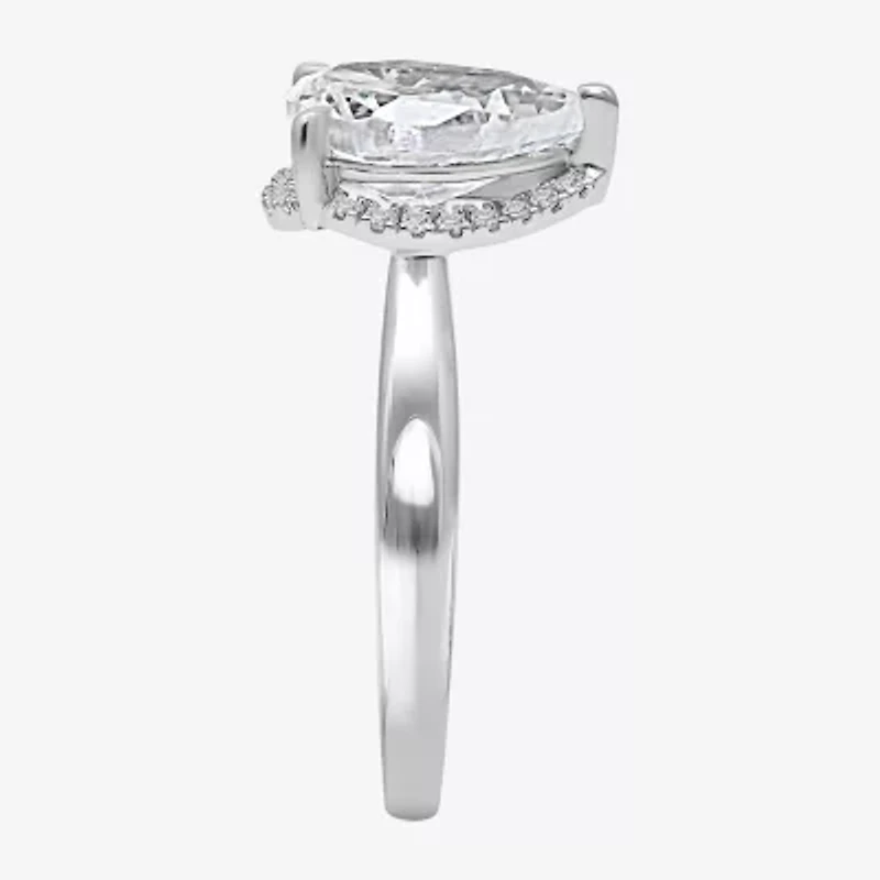 (I / I1) Womens 2 1/7 Ct. T.W. Lab Grown White Diamond 14K Gold Pear Halo Engagement Ring