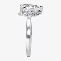 (I / I1) Womens 2 1/7 Ct. T.W. Lab Grown White Diamond 14K Gold Pear Halo Engagement Ring