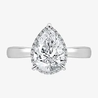 (I / I1) Womens 2 1/7 Ct. T.W. Lab Grown White Diamond 14K Gold Pear Halo Engagement Ring