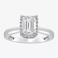 (I / I1) Womens 2 1/7 Ct. T.W. Lab Grown White Diamond 14K Gold Halo Engagement Ring