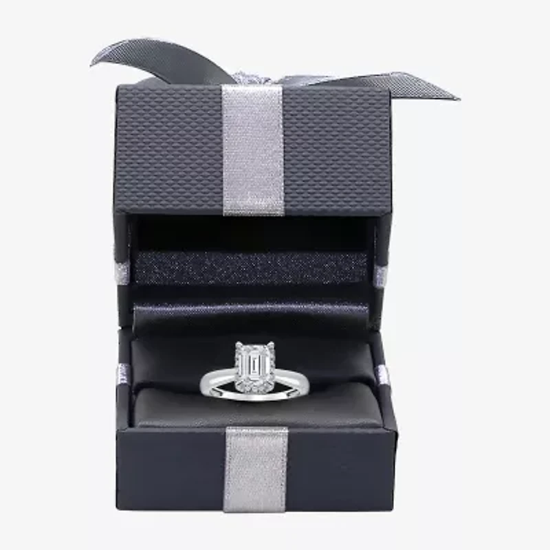 (I / I1) Womens 2 1/7 Ct. T.W. Lab Grown White Diamond 14K Gold Halo Engagement Ring