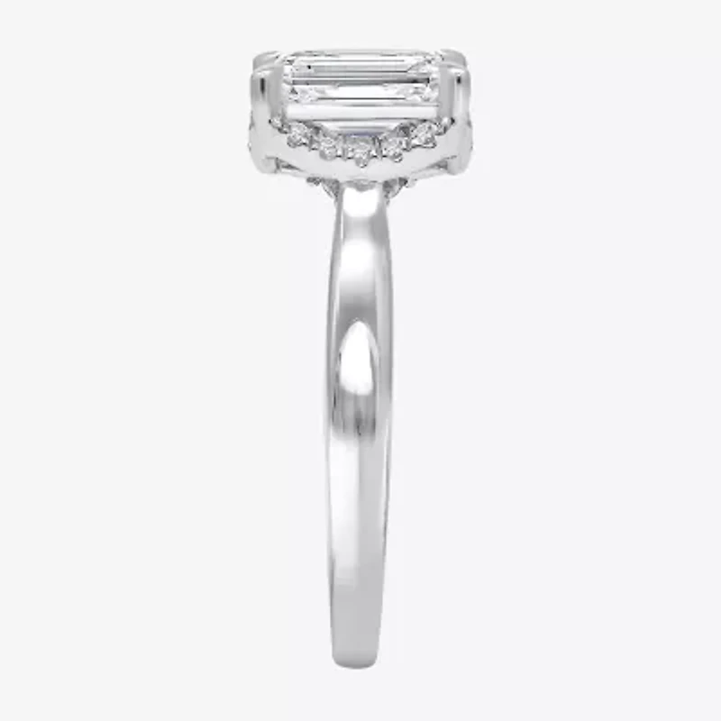 (I / I1) Womens 2 1/7 Ct. T.W. Lab Grown White Diamond 14K Gold Halo Engagement Ring