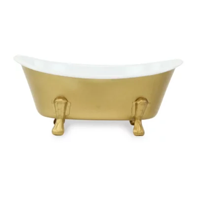 Cheungs Lavande Golden Metal Tub Handmade Tabletop Decor