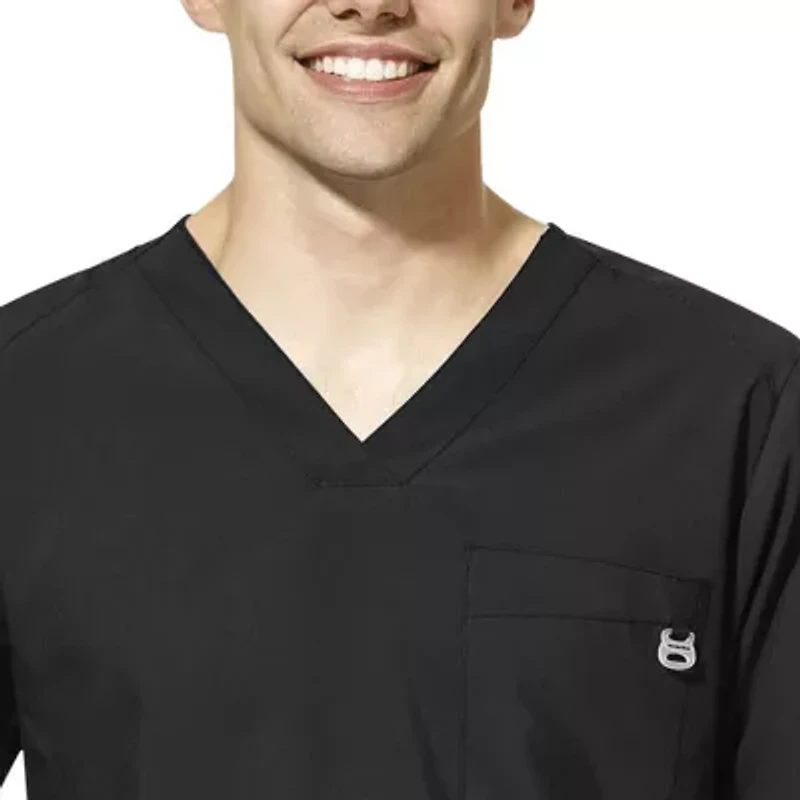 Wink® Mens Big V Neck Short Sleeve Moisture Wicking Wrinkle Resistant Quick Dry Scrub Top