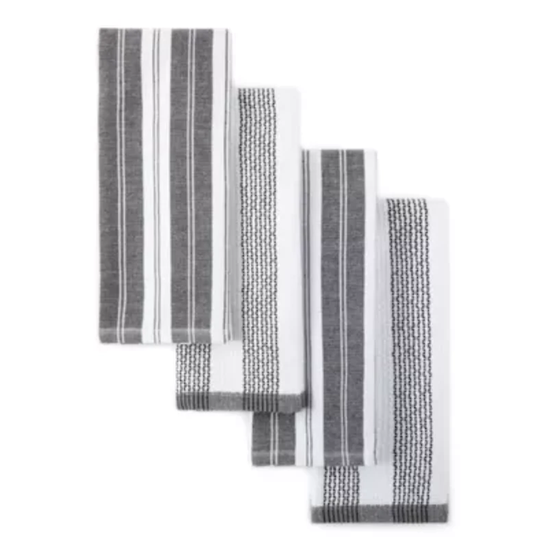 Cooks Striped Dual Purpose 4-Pc. Kitchen Towel Set
