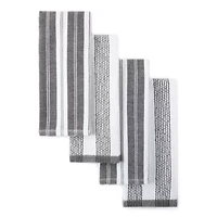 Cooks Striped Dual Purpose 4-Pc. Kitchen Towel Set