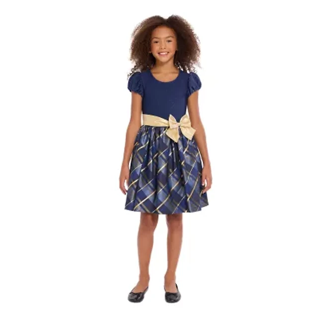 green emerald velvet dress Bonnie Jean Girls 7-16 Sleeveless Embroidered Sequin Fit-And-Flare Dre –  S&D Kids main image 1