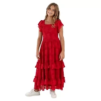 Rare Editions Big Kid Girls Short Sleeve Maxi Dress
