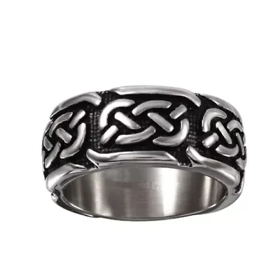 Mens 10MM Stainless Steel Wedding Band