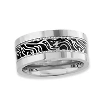 Mens 10MM Stainless Steel Wedding Band