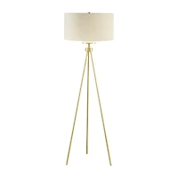 INK+IVY Pacific Metal Tripod Floor Lamp with Glass Shade