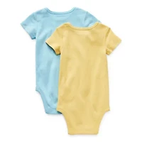 Okie Dokie Baby Girls Crew Neck Short Sleeve Rib 2-pc. Bodysuit