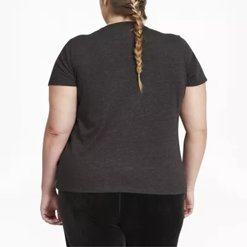 PUMA Essentials Womens Plus Crew Neck Short Sleeve Active T-Shirt