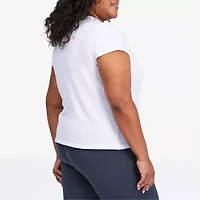 PUMA Essentials Womens Plus Crew Neck Short Sleeve Active T-Shirt