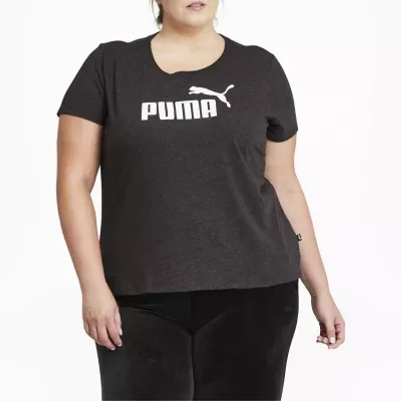 PUMA Essentials Womens Plus Crew Neck Short Sleeve Active T-Shirt
