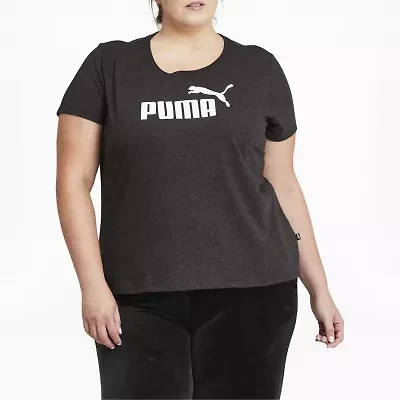PUMA Essentials Womens Plus Crew Neck Short Sleeve Active T-Shirt