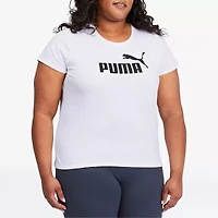 PUMA Essentials Womens Plus Crew Neck Short Sleeve Active T-Shirt