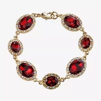 1928 Gold-Tone Womens Oval 7.5 Inch Link Bracelet