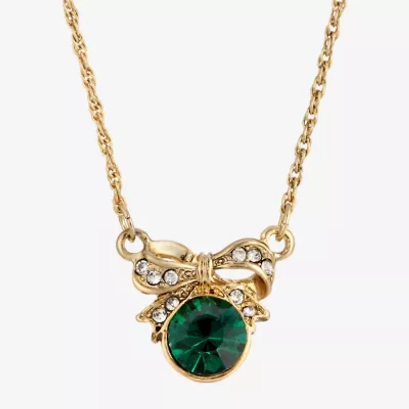 1928 Gold-Tone Womens Alloy Bow 16 Inch Pendant Necklace