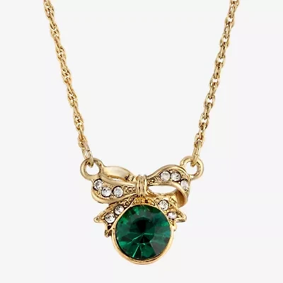 1928 Gold-Tone Womens Alloy Bow 16 Inch Pendant Necklace