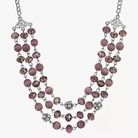 1928 Silver-Tone Womens 16 Inch Beaded Necklace