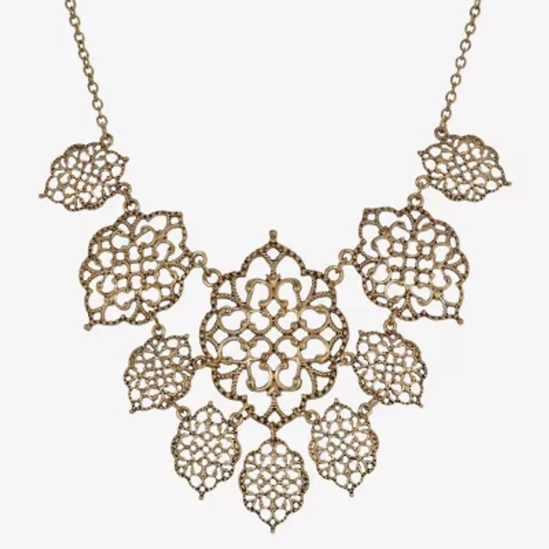 1928 Gold-Tone Womens 16 Inch Collar Necklace