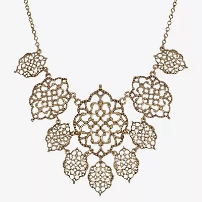 1928 Gold-Tone Womens 16 Inch Collar Necklace