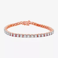 Womens 5 CT. T.W. Natural White Diamond 10K Rose Gold 7.5 Inch Tennis Bracelet