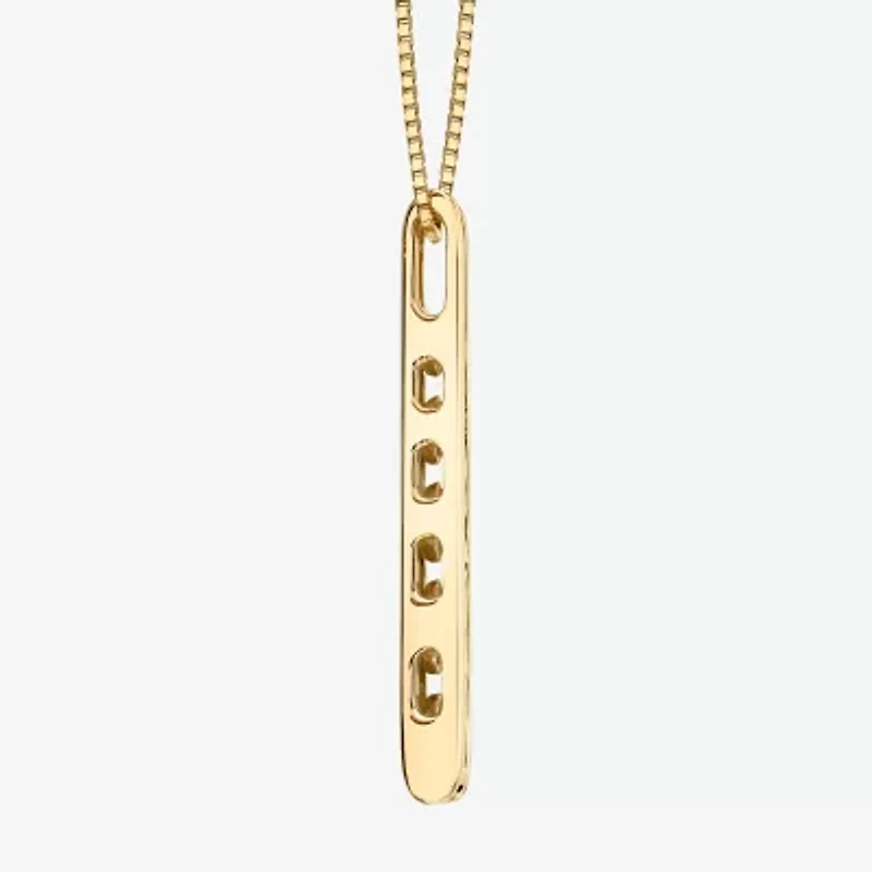 5- Stone Ladder Sirena Womens 1/2 CT. T.W. Natural White Diamond 14K Gold Pendant Necklace
