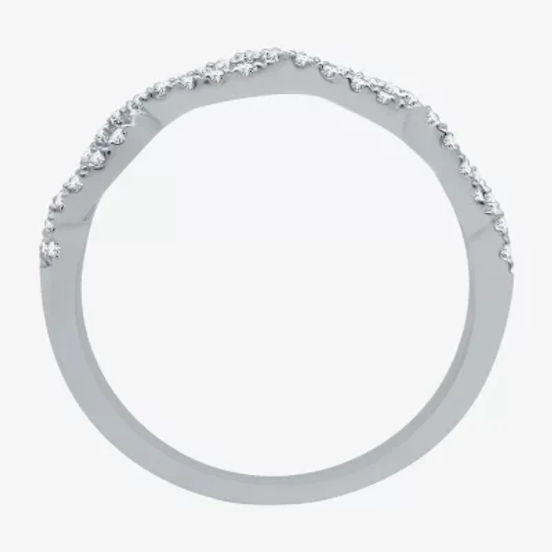 Signature By Modern Bride (G / Si1 - Si2) Womens 1 1/2 CT. T.W. Lab Grown White Diamond 10K Gold Side Stone Halo Bridal Set