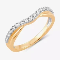 1/4 CT.T.W. Natural Diamond 10K or 14K Gold Curved Wedding Band