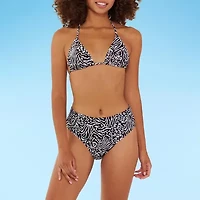 Decree Essentials Adjustable Straps Animal Juniors Triangle Bikini Swimsuit Top
