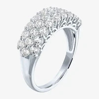 Yes, Please! Womens Lab Created White Sapphire Sterling Silver Band