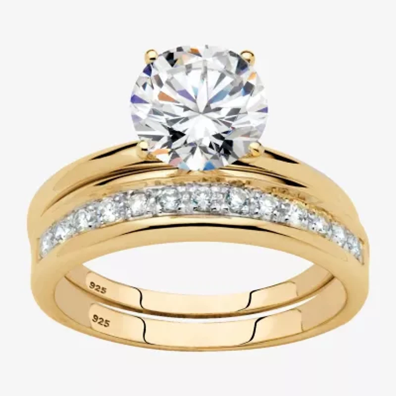 DiamonArt® Womens 2 1/5 CT. T.W. White Cubic Zirconia 18K Gold Over Silver Bridal Set