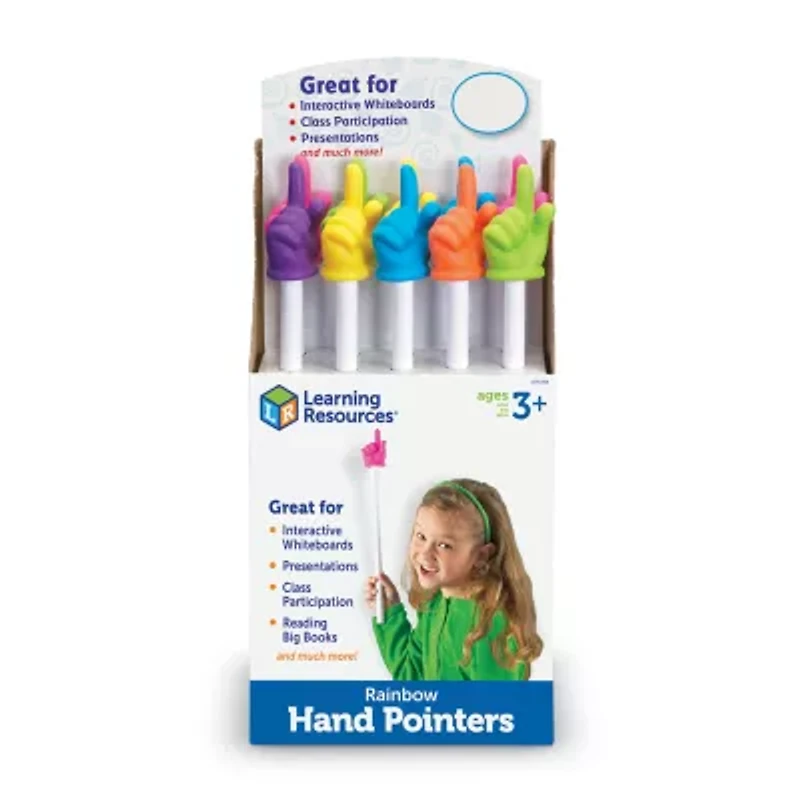 Learning Resources 15 Rainbow Hand Pointers Set Of 10 In Display Discovery Toy