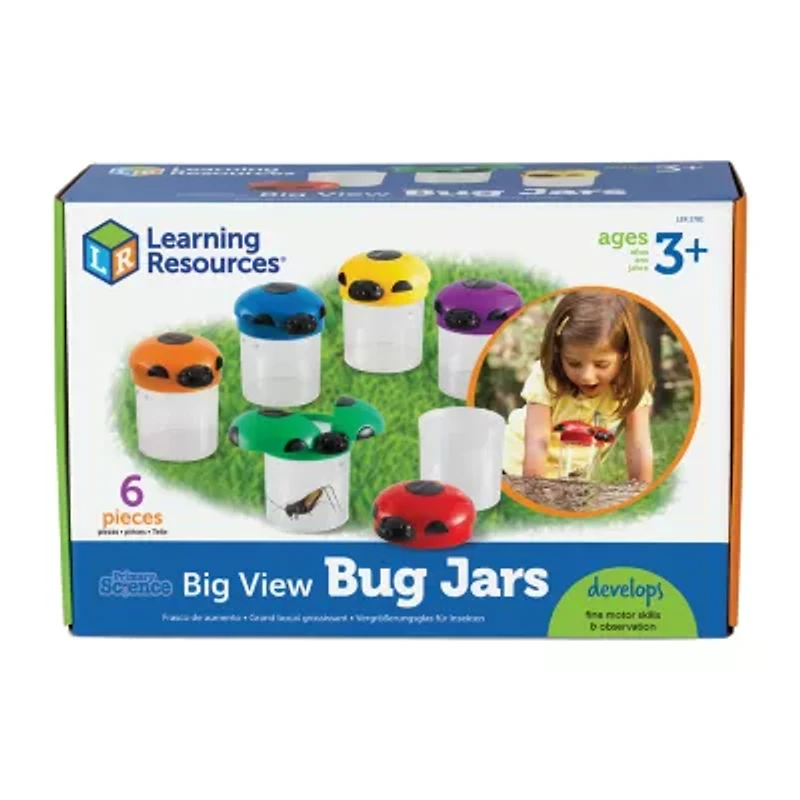 Learning Resources Primary Science™ Big View Bug Jars Set Of 6 Discovery Toy
