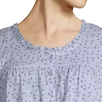 Adonna Ruffle Chemise Womens Scoop Neck Sleeveless Nightgown
