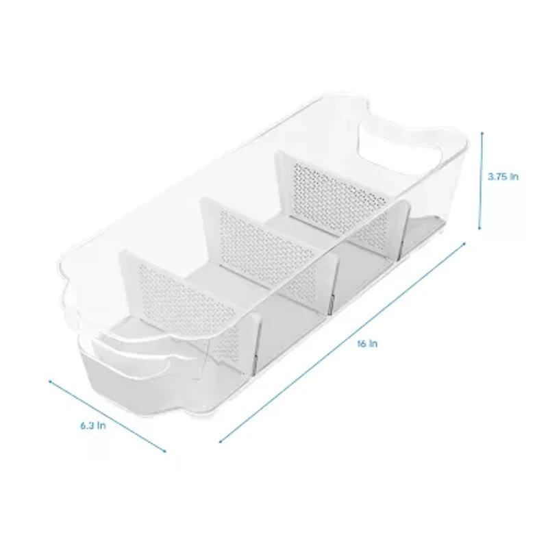 Home Expressions Silicone Liner Sectional 4-Compartment Storage Bin
