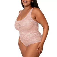 Curvy Couture No Show Lace Bodysuit- 1604
