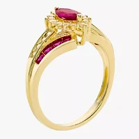 Lab-Created Gemstone 14K Gold Over Silver Cocktail Ring