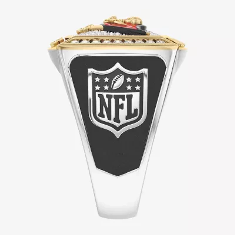 True Fans Fine Jewelry Tampa Bay Buccaneers Mens 1/2 CT. Natural White Diamond 10K Two Tone Gold Fashion Ring