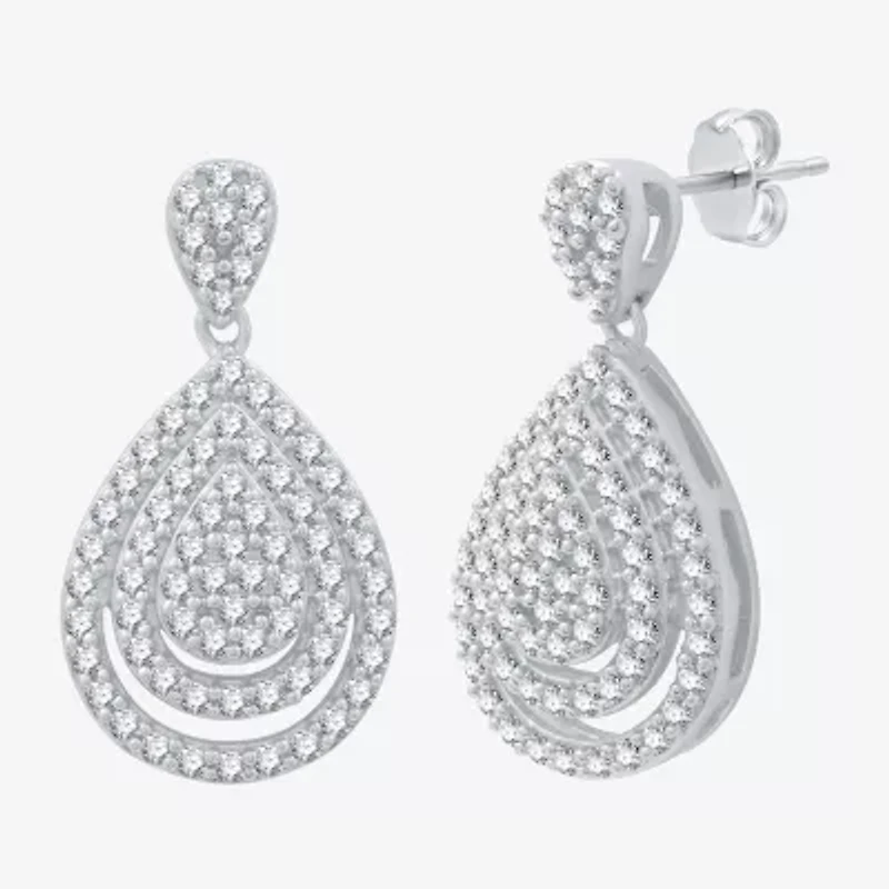 Womens 2 CT. T.W. Lab Grown White Diamond Sterling Silver Pear 3-pc. Jewelry Set
