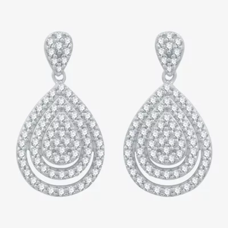 Womens 2 CT. T.W. Lab Grown White Diamond Sterling Silver Pear 3-pc. Jewelry Set
