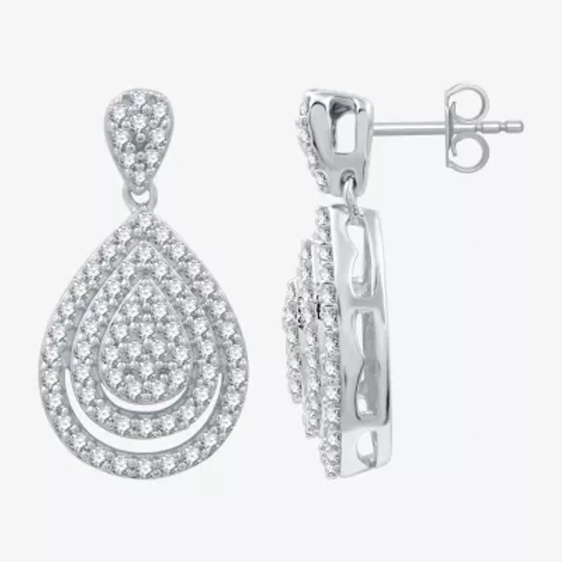Womens 2 CT. T.W. Lab Grown White Diamond Sterling Silver Pear 3-pc. Jewelry Set