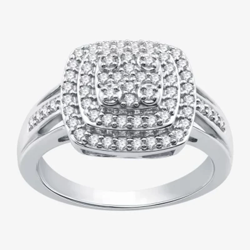 Womens 2 CT. T.W. Lab Grown White Diamond Sterling Silver Cushion 3-pc. Jewelry Set