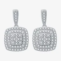 Womens 2 CT. T.W. Lab Grown White Diamond Sterling Silver Cushion 3-pc. Jewelry Set